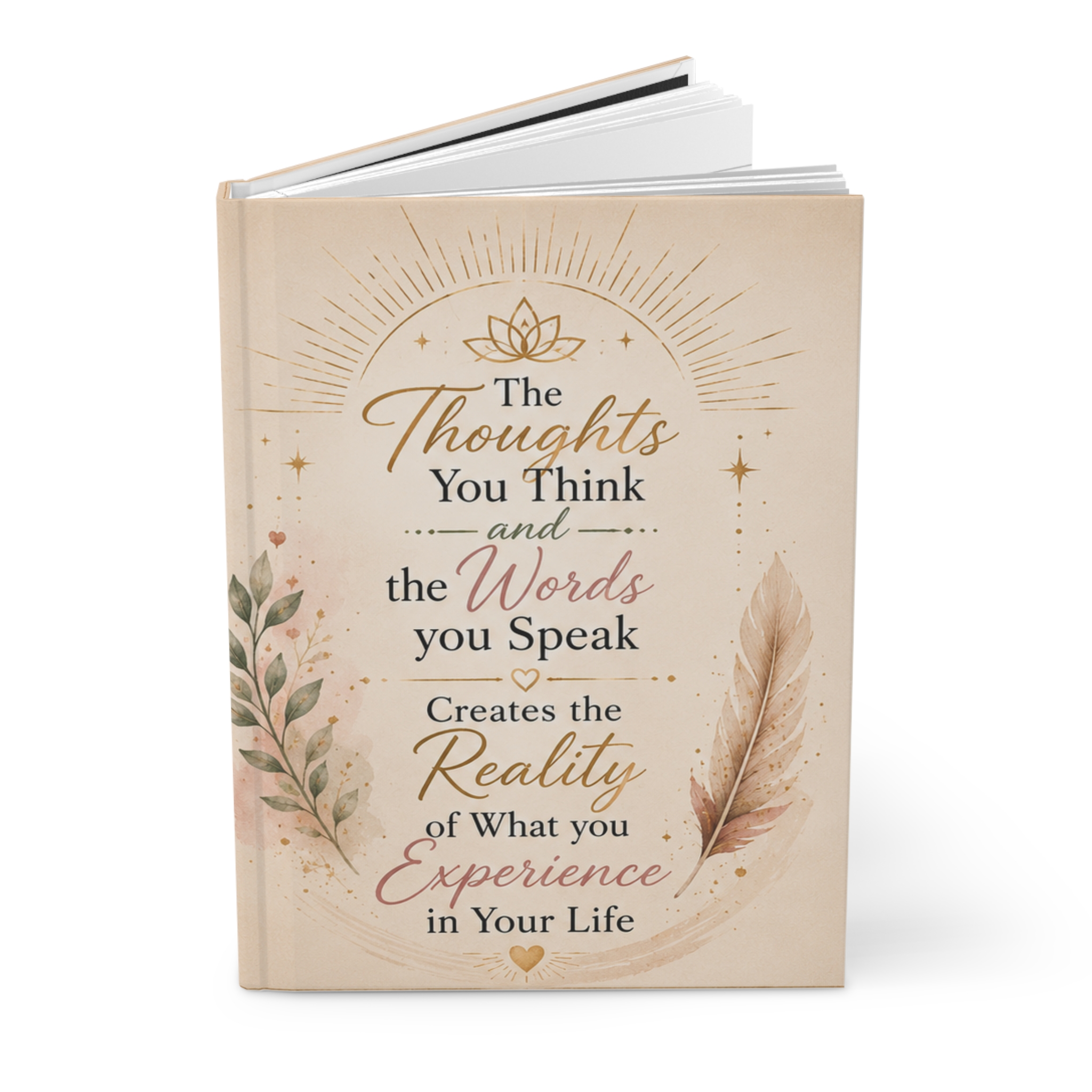 Inspirational Hardcover Journal — "The Thoughts You Think and the Words You Speak" Lined Notebook - Image 2