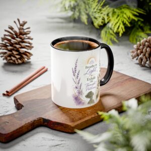 Inspirational Coffee Mug — “Breathe in Light, Exhale Old Thought Patterns” Floral Ceramic Mug (11oz/15oz)