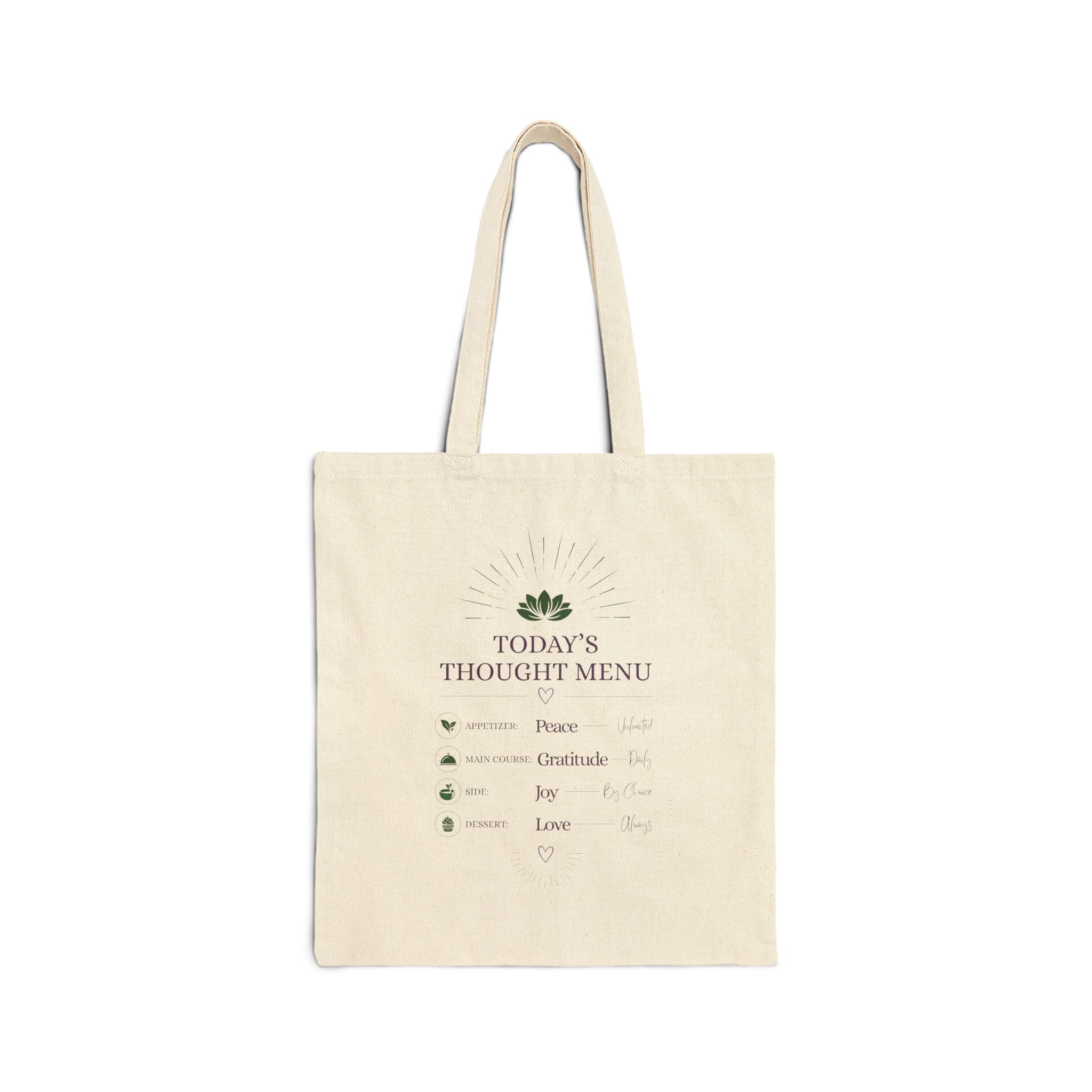 Tote Bag — "Today's Thought Menu" Cotton Canvas Tote (Inspirational Grocery & Everyday Carry) - Image 4